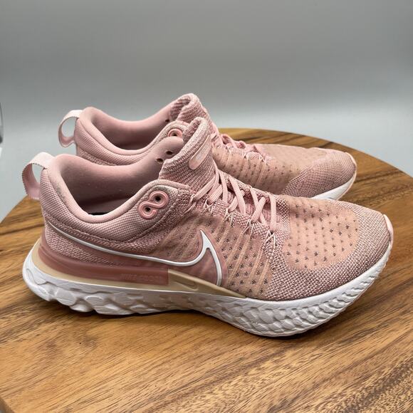 Nike React Infinity Run FK 2 Shoes Womens 9 Pink Running Comfort Walking Sneaker - Picture 1 of 8